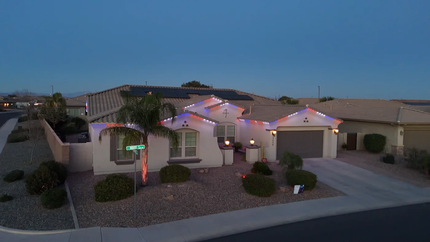 Multicolor roofline lighting install